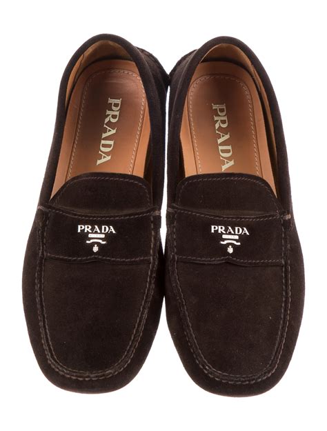 prada mens brown suede shoes